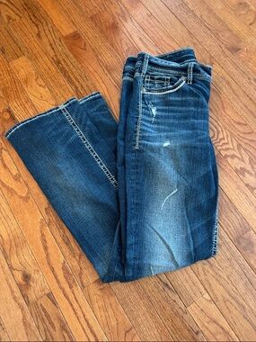 Silver Dark Wash Bootcut Jeans - Faded Detail